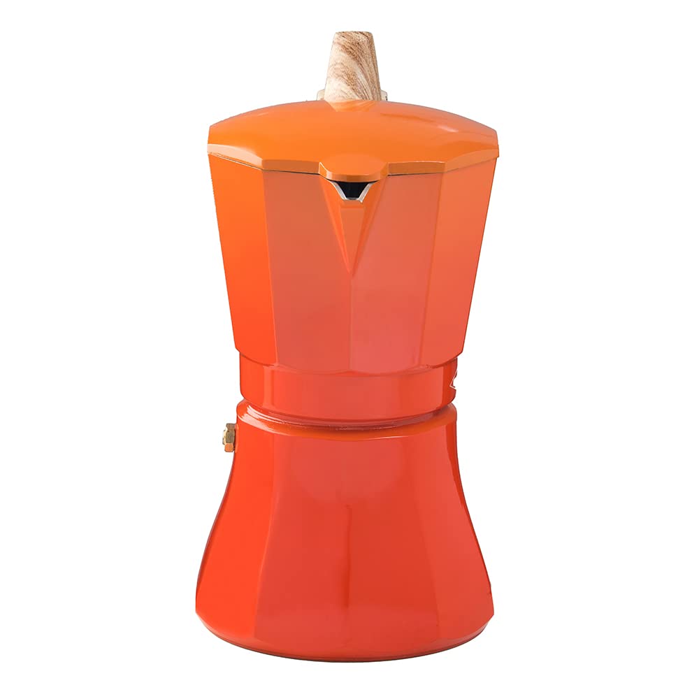 Oroley Cafetière italienne Petra 9 tasses orange aluminium
