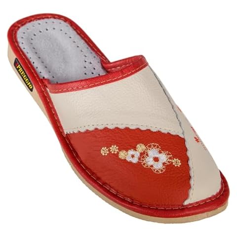 APREGGIO Chaussons Femme Cuir Rouge Cover