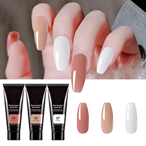 Kit de Gel para Unhas - Kit inicial de aprimoramento de unhas de gel - Kit de gel de unha sólido fác