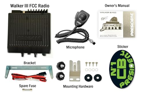 President Walker III FCC AM/FM 40 Channels CB Radio, 7color LCD Display, Weather Channel/Alert, ASC, VOX, Scan Skip, USB Port, Automatic SWR, RF & Mic Gain, ANL/NB, Dimmer, Key/Roger Beep - Thumbnail 6