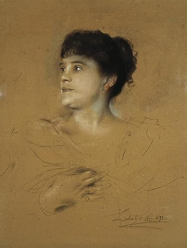 Portrait Marcella Sembrich Seraph Von Lenbach impression d'art vintage