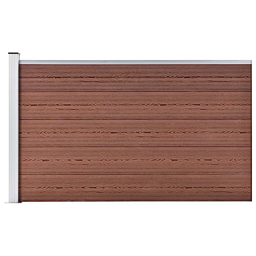 vidaXL Pannello Recinzione per Esterni con Pali Robusto Elegante Barriera da Giardino Recinto Intimità Sicurezza in WPC 175x105 cm Marrone