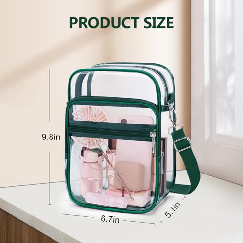 Image of Blvornl Clear Crossbody Bag with Adjustable Shoulder Strap, Stadium Approved PVC Purse Bag, Messenger Bag