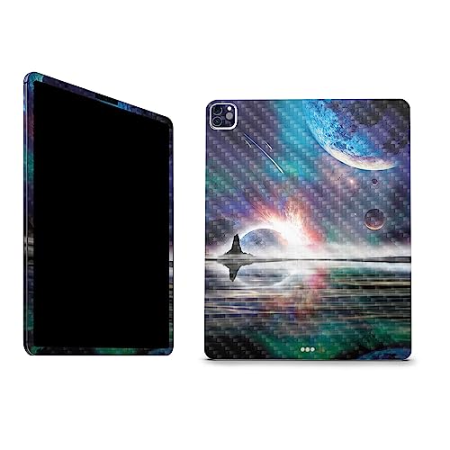 Image of MightySkins Carbon Fiber Skin Compatible with Apple iPad Pro 12.9 inch M2 6th Gen (2022) Full Wrap Kit - Space Horizon | Protective, Durable Textured Carbon Fiber Finish | Easy to Apply | Made in The USA
