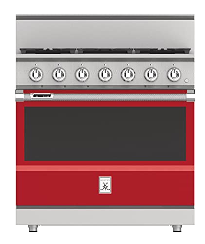 Hestan KRD365-LP-RD 43 Inch Wide 5.8 Cu. Ft. Free Standing Dual Fuel Range, 36 5 Burner, Matador