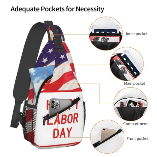Bolso cruzado deportivo negro para hombres y mujeres miniatura 4