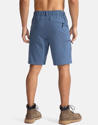 Pudolla Men's Hiking Cargo Shorts 9" Lightweight Outdoor Work Shorts for Men Travel Golf Camping Casual with 5 Zipper Pockets3