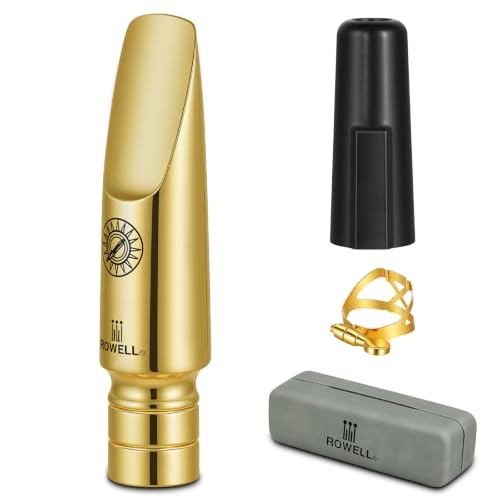 Image of ROWELL Metal Tenor Sax Mouthpiece Medium Baffle 2.54mm Tip Opening for Classical Jazz Rock