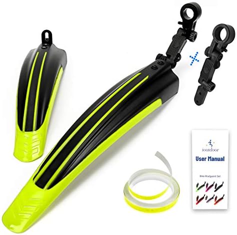 ioutdoor Bike Mudguard Set with 27ft DIY Reflective Tape,Bike Fenders Set Adjustable,Bicycle Front and Rear Mud Guard Fits for 20",22",24",26" 27" 28" MTB Mountain Road Bike Cycling