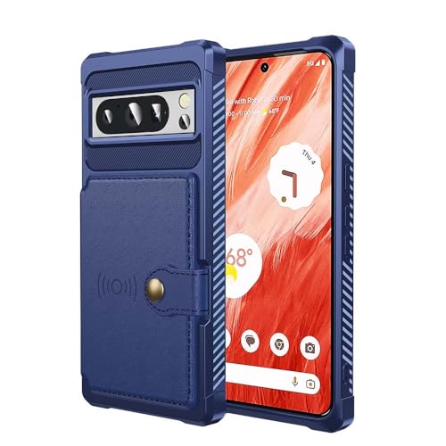 Funda protectora Google Pixel 8 Pro con tarjetero de piel sintética azul