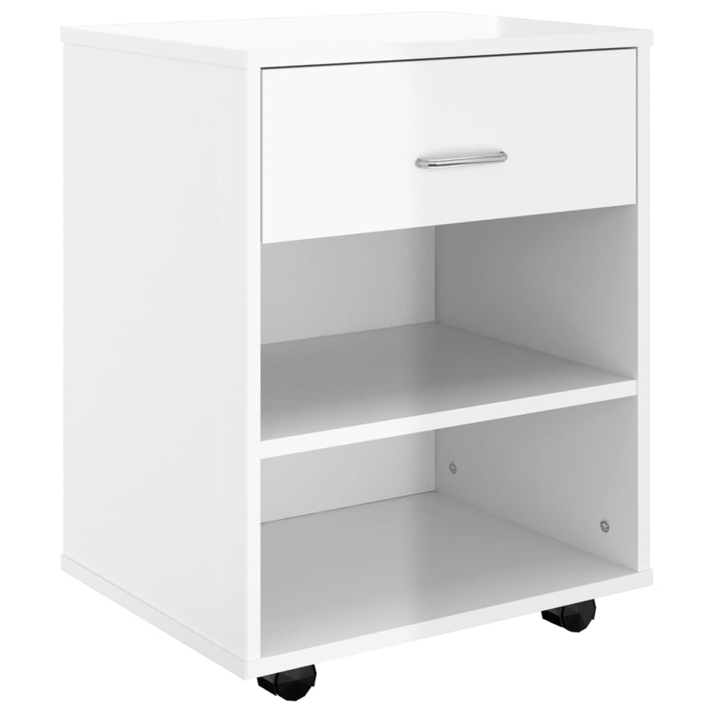 Armario con ruedas para escritorio de oficina en madera y mesa para impresora de 46x36x59 cm