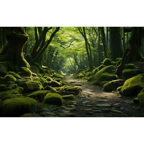 Moss Forest Aquarium Background Rainforest Trees Rocks Lush Moss Fish Tank Background Fascinating Tropical Moss Forest Nature Landscape Reptile Tank Enclosure Backgrounds Wallpaper Poster 48x18in