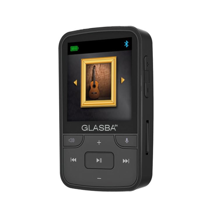 GLASBA 64GB Kosher MP3 Player with Bluetooth and Samvix Books (Black)