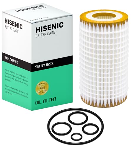 Hisenic Oil Filter Fits Select Mercedes-Benz C240 E320 C230 C300 C320 C350 E350 E500 Gl450 Sl500 Metal Free, Direct Replacement for OE 0001802609
