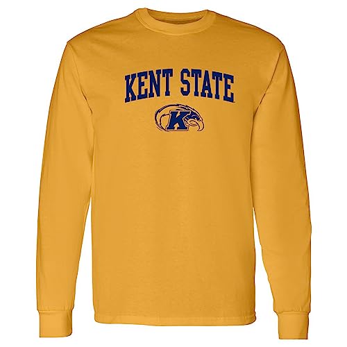 AL03 - Kent State Golden Flashes Arch Logo Long Sleeve T Shirt - Large - Gold