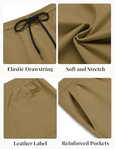 Short décontracté en coton homme été léger cordon taille élastique