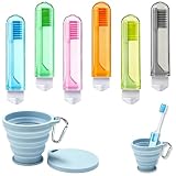 6 Pièces Mini Toothbrush Portable avec Protection Hygiénique+1 PCS Tasse...