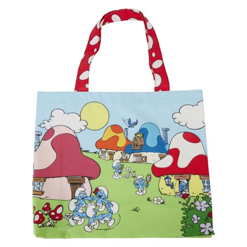 Loungefly Lafig Smurfs Village Life Cotton Canvas Tote Bag