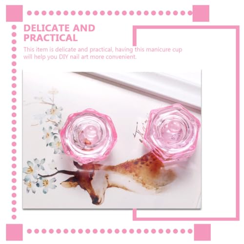 Vasos de cristal para arte de uñas, set de 2 piezas miniatura 7