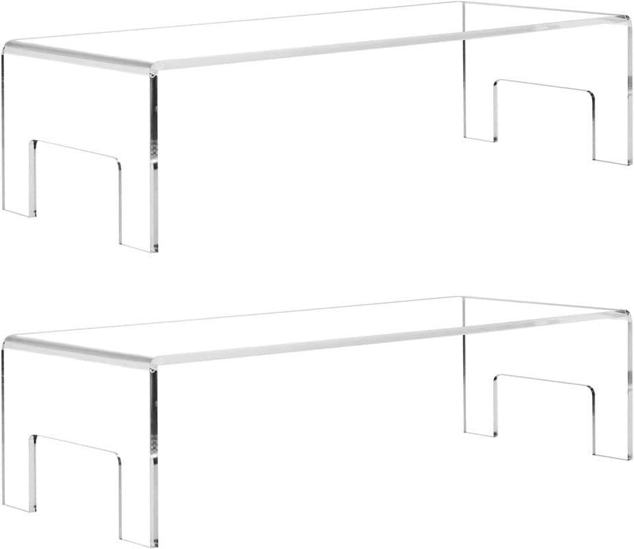 MONSSIVE Set of 2 Premium Clear Acrylic Display Riser Rack Stand for ...