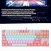 Dilwe Kabeebundene USB-Gaming-Tastatur mit Multimedia-Tasten, 2 Farben Gaming ABS Mechanische Tastatur für Alemeine Desktop- und Notebook-Computer(weiß und rosa)