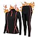 TERODACO Thermounterwäsche Damen Set Extra Warm Half Zip Skiunterwäsche Damen Innenfleece UPF50+ Thermo Oberteil und Leggings Ski Gym Sport Funktionsunterwäsche,Weich 2513 2324 Schwarz Rot M