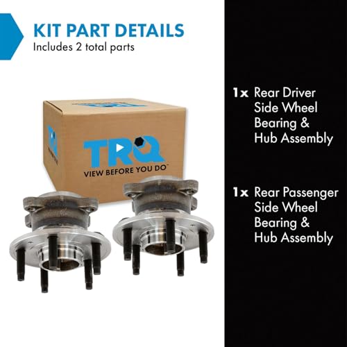 Image of TRQ Rear Left and Right Wheel Bearing and Hub Assembly Set 2 Piece Compatible with 2013-2018 Buick Encore 2019-2021 Encore FWD 2012-2020 Chevrolet Sonic 2015-2022 Trax FWD