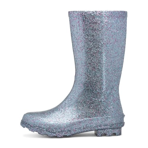 Image of Shoe Zone - Girls Blue Glitter Welly - Size 12 Child UK - Blue