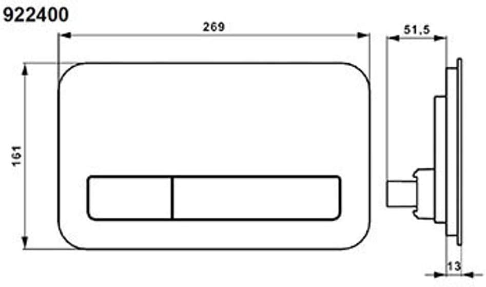 VILLEROY AND BOCH ViConnect 200G Toilet Trigger Plate in Glossy White Glass