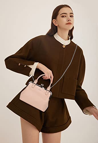 Image of GM LIKKIE Kiss Lock Purses and Handbags, Vintage PU Leather Clutch Purses for Women, Top Handle Evening Handbag
