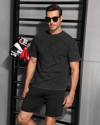 Mens Acid Wash T-Shirt Oversized Unisex Cotton Vintage Tees Short Sleeves Casual Shirt for Men2