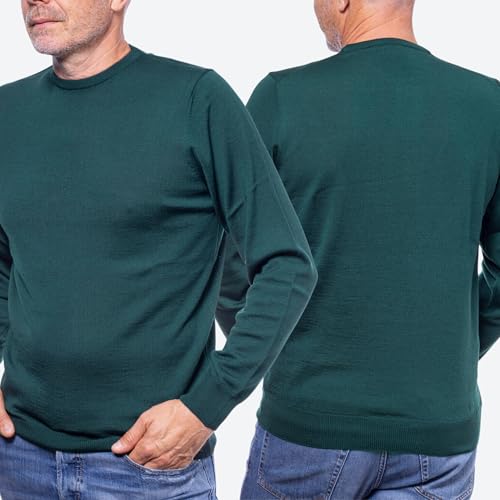 Pull homme mérinos col rond en tricot rasé de qualité supérieure - 3