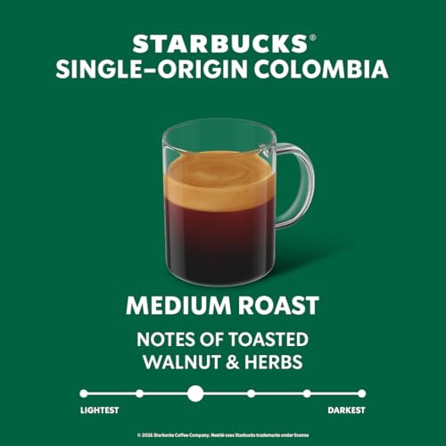 Image of Starbucks by Nespresso Vertuo, Single-Origin Colombia, 30-count Coffee Pods Medium Roast, Brews 7.8 oz