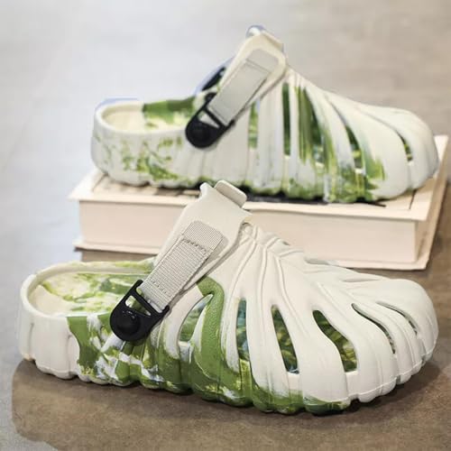 Monstera Shoes, Monstera Leaf Pattern Slippers, EVA Thick Sole Non-slip Slides, Summer Monstera Slides for Women Men3