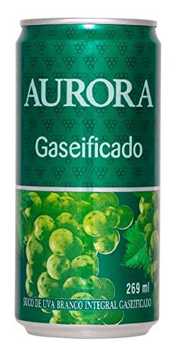 Suco De Uva Branco Gaseificado 100% Suco Aurora 269 Ml Lata Refrigerante Natural e Saudável