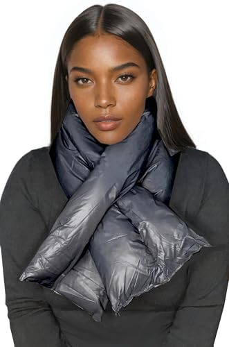 Padded Oblong Nylon Pull-through Puffer Scarf