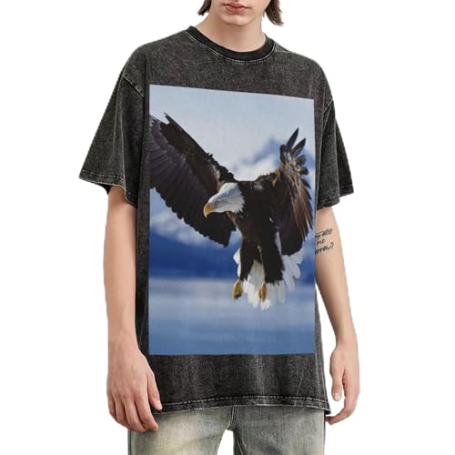 T-shirt surdimensionné homme imprimé aigle pour camoufler les formes avec un style streetwear