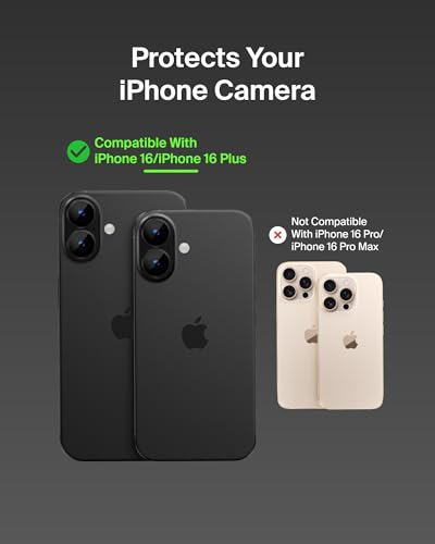 Image of Belkin Camera Lens Protector for Apple iPhone 17 /16 /16 Plus - Case-Compatible Tempered Glass Lens Cover, Apple iPhone Accessories - 2-pack