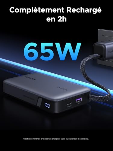 UGREEN Nexode 67W Batterie Externe 20000mAh Câble USB C Intégré Power Bank Portable Charge Rapide 2 Ports PD Écran LED Compatible avec POCO F5 F4 GT X6 X5 Pro iPhone 17 16 15 14 13 Galaxy S25 S24 S23 – Image 5