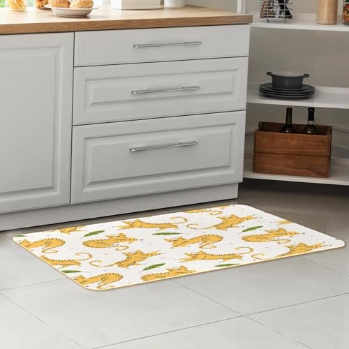Tapete de cocina de 2 piezas lavable absorbente para cuarto de lavado 7