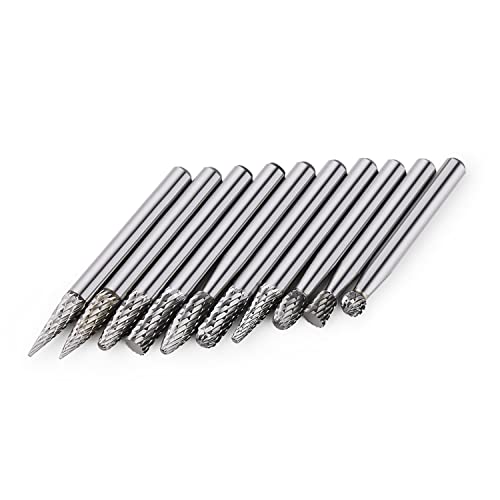 Vearter 10 Pack Carbide Rotary File Set for Grinding Bali Wood Aluminum Copper Milling Tools - Image 2