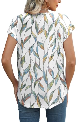 xieerduo womens tops short sleeve shirts blouses for women dressy casual cap sleeve tops with curved hem