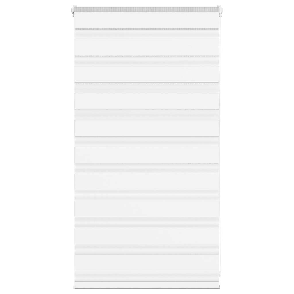 vidaXL Zebra Blind White 85x100 cm Fabric Width 80.9 cm Polyester, zebra roller blind, dual roller blind, zebra blind for window, double roller blind