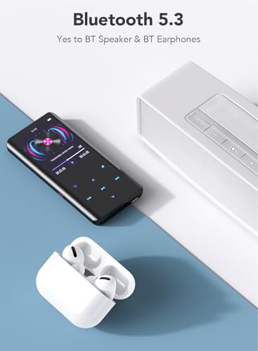 Image of AGPTEK 32Gb Mp3 Player With Bluetooth 5.0, 2.4 inch Curved Screen Music Player With Speaker Hifi Lossless Sound With Fm Radio, Voice Recorder, Supports Up To 128Gb