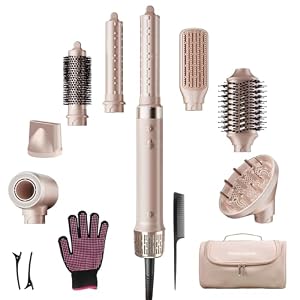 Mythsight StyleVibe 8-in-1 Airstyler mit Diffusor-Haartrockner, automatischen Lockenwicklern (L/R), Thermobürste, Reisetasche für schnelles Trocknen, frizzfreies Volumen und glatte Föhnfrisuren