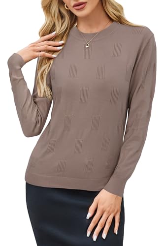 Image of Arach&Cloz Women's Soft Knit Sweater Fall Dressy Casual Pullover Tops