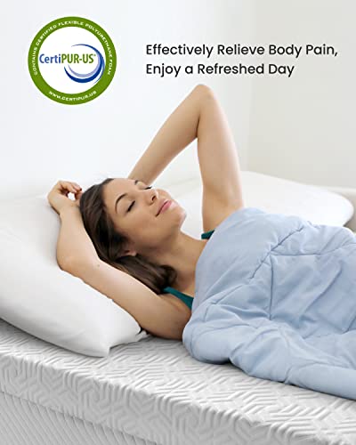 Unipon 3 Inch Gel Memory Foam Mattress Topper Full, Medium Firm Mattress Topper, High Density Foam Bed Topper For Pressure Relief, Removable & Washable Cover, Certipur-Us Certified #TOP1