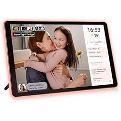 ApoloSign Neon Light Digital Picture Frame, Desk Digital Calendar, Auto-synced Schedule via Frameo App - 10.1