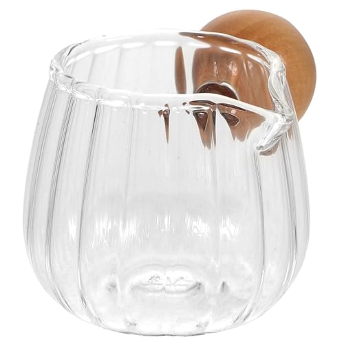 IMIKEYA Bricco Per Panna in Vetro Trasparente Barattolo Con Beccuccio Per Versare Contenitore Per Latte e Panna Da Caffè