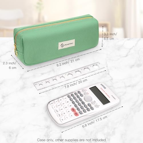 Image of FINPAC Pencil Case, Corduroy Aesthetic Makeup Bag, Cute Kawaii Pen Bag Pouch Holder Box Organize for Study, Office, or Travel (Grass Green)